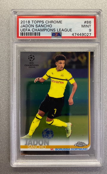 JADON SANCHO 2018 TOPPS CHROME ROOKIE PSA 9 MINT