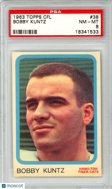 1963 Topps CFL Bobby Kuntz #38 PSA 8 P1374