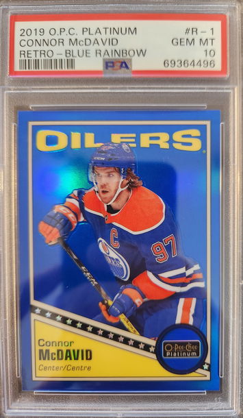 2019-20 OPC Platinum Connor McDavid Blue Retro PSA 10