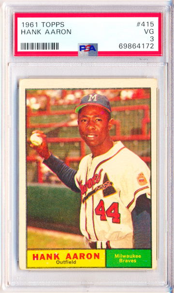 1961 Topps #415 Hank Aaron PSA 3 - JUST GRADED! NEW CASE!