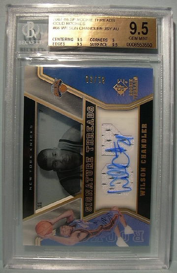 2007-08 SP ROOKIE THREADS GOLD ROOKIES #66 WILSON CHANDLER AUTO 31/50 BGS 9.5 GEM MINT