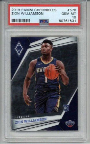 2019 PANINI CHRONICLES #570 ZION WILLIAMSON CARD PELICANS PSA 10 LOW POP RARE