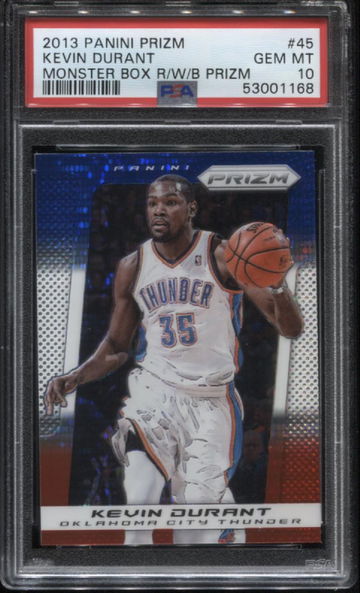 2013 Prizm #45 Kevin Durant Monster Box Red White Blue Prizm PSA 10 *1168