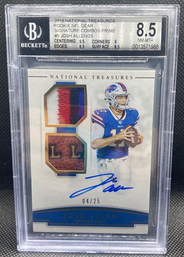 2018 National Treasures Rookie NFL Gear Josh Allen Auto /25