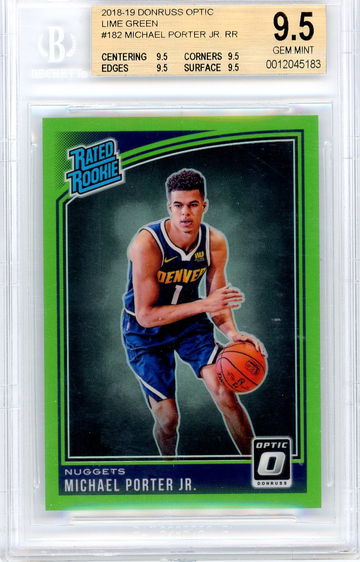 Michael Porter Jr 2018-19 Donruss Optic Lime Green Refractor /149 BGS 9.5