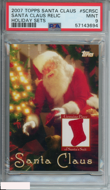 2007 TOPPS SANTA CLAUS HOLIDAY SETS SANTA CLAUS RELIC #SCRSC PSA 9 MINT