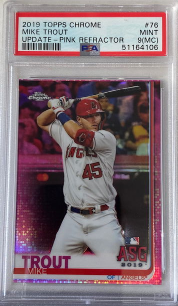 2019 Topps Chrome Mike Trout Update Pink Refractor PSA 9 (MC)