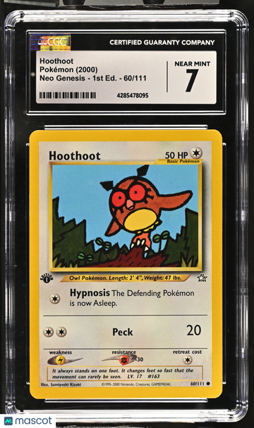 2000 Pokémon Neo Genesis - 1st Ed. Hoothoot CGC 7 #60/111