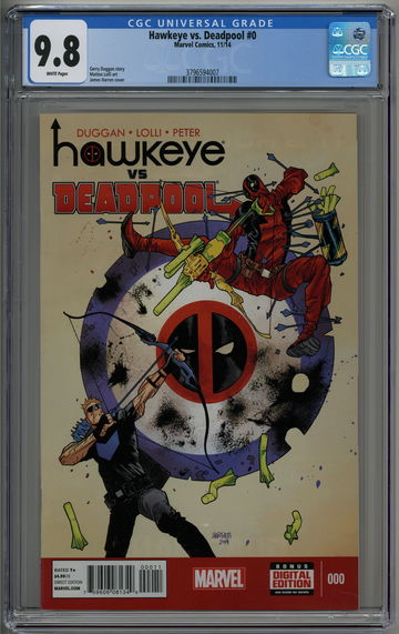 Hawkeye vs. Deadpool #0 CGC 9.8 1st Spider-Gwen & Jane Foster Lady Thor costumes