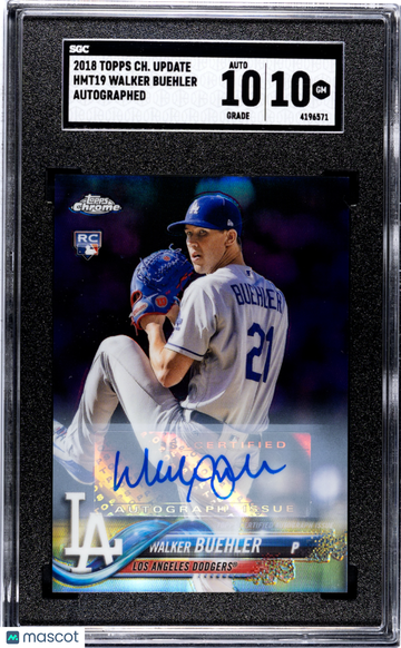 2018 Topps Chrome Update Walker Buehler #HMT19 Autograph SGC 10 Auto 10