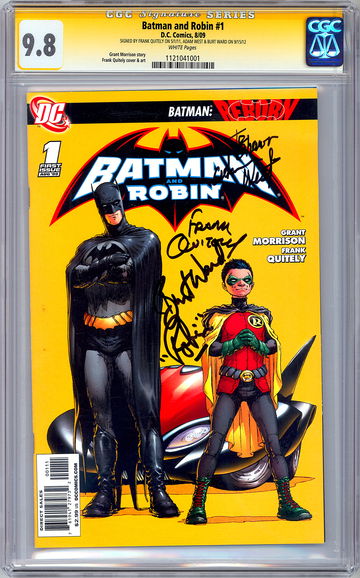 BATMAN & ROBIN #1 CGC-SS 9.8 SIGNED *ADAM WEST BURT WARD & FRANK QUITELY* 2009