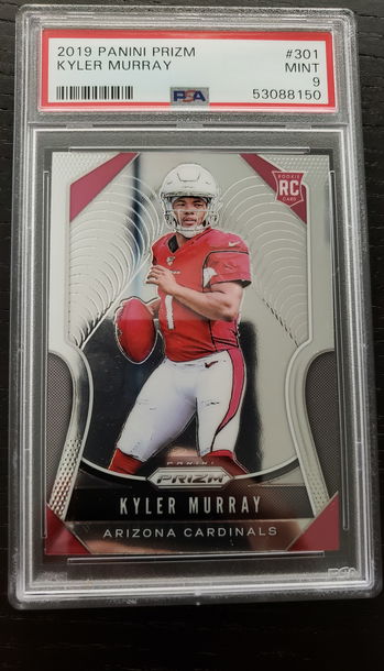 2019 PANINI PRIZM KYLER MURRAY #301 RC ROOKIE ARIZONA CARDINALS SP PSA 9 MINT