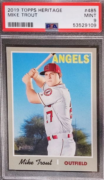 2019 Topps Heritage SP Trout PSA 9