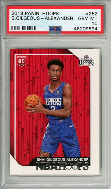 Shai Gilgeous-Alexander 2018-19 Panini Hoops #262 PSA 10 Gem Mint Rookie RC! 9594