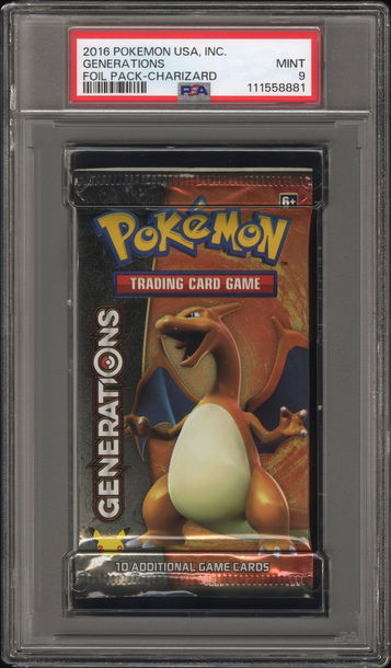 2016 Pokemon Usa, Inc. Generations Foil Pack Charizard Foil Pack PSA 9