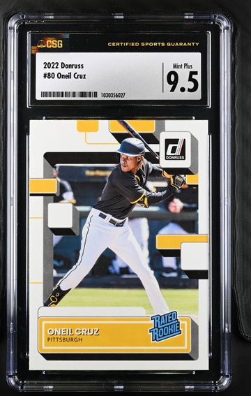 2022 Donruss Oneil Cruz Rookie Card CSG 9.5 Mint Plus