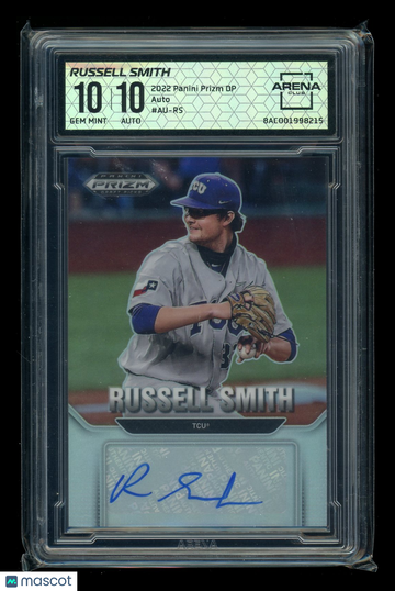 2022 Panini Prizm Draft Picks Russell Smith #AU-RS Auto Arena Club 10 Auto 10