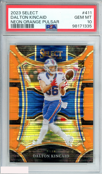 2023 PANINI SELECT DALTON KINCAID #411 NEON ORNGE PULSAR RC 5 OF 7 PSA 10