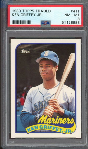 1989 Topps #41T Ken Griffey Jr 1989 Topps Traded PSA 8
