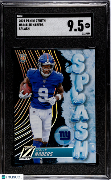 2024 Panini Zenith Malik Nabers #8 Splash SGC 9.5