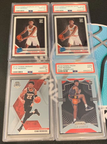 Cam Reddish RC LOT PSA Optic Mosaic Prizm Variation SP Atlanta Hawks 