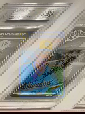 1985 Fleer Rollie Fingers Authentic BGS Authentic Auto