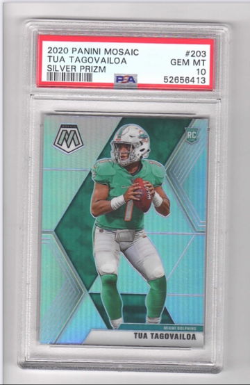 Tua Tagolailoa  2020 mosaic silver prizm PSA 10 