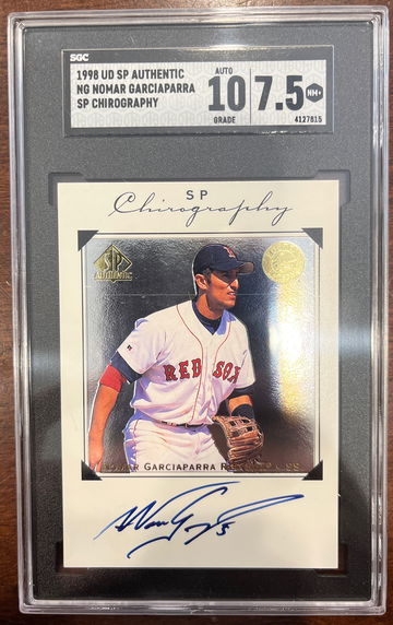 1998 UD SP Authentic SP Chirography Nomar Garciaparra Auto SGC 7.5/10