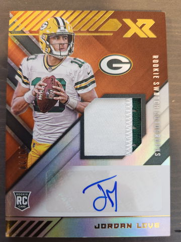 2020 XR Jordan Love Rookie Swatch Autographs #09/20 RPA