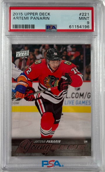 2015 Upper Deck Artemi Panarin Young Guns RC Rookie Card PSA 9 Mint