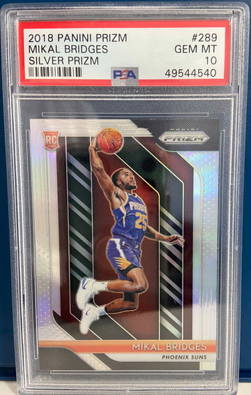 2018 Panini Prizm Mikal Bridges Silver Rookie Prizm Psa 10