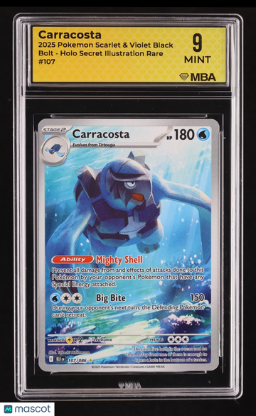2025 Pokemon Scarlet & Violet Black Bolt Carracosta Holo MBA 9 #107