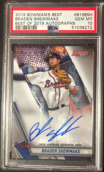 2019 Bowman's Best Braden Shewmake Auto PSA 10 Gem Mint