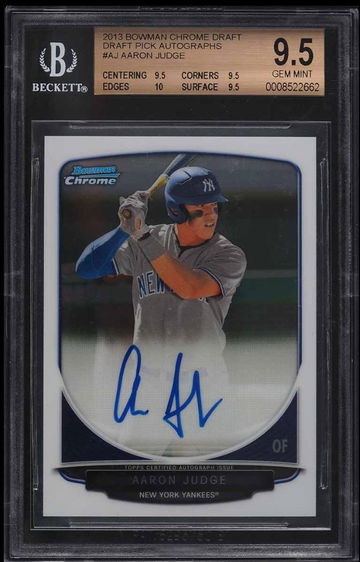 BGS 9.5/10 TRUE Gem Mint Aaron Judge Auto 2013 Bowman Chrome Draft Pick Autograph #AJ