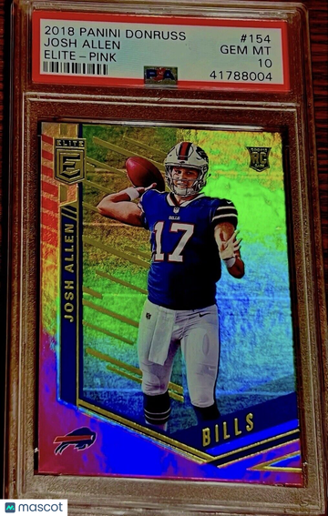 POP 12 PSA 10 RC Josh Allen 2018 Elite Pink Holo Rookie SSP Jersey #17 in Cert #
