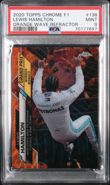 2020 Topps Chrome F1 Lewis Hamilton Orange Wave Refractor /25