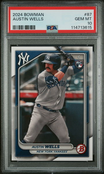 2024 Topps Bowman Austin Wells #87 RC PSA 10