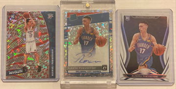 2020-21 Aleksej Pokusevski 3 card lot including Auto