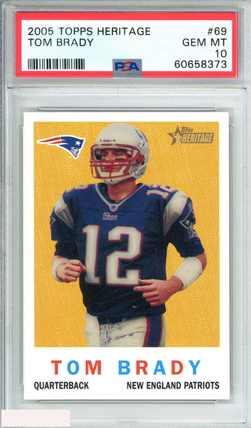 2005 TOPPS HERITAGE TOM BRADY #69  NEW ENGLAND PATRIOTS PSA 10 GEM MT