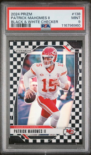 2024 Prizm Prizms Black and White Checker Patrick Mahomes II #138 PSA 9