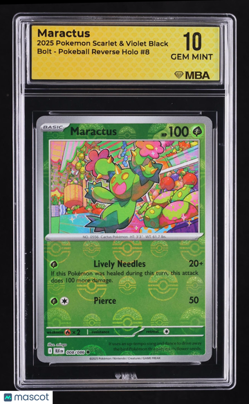 2025 Pokemon Scarlet & Violet Black Bolt Maractus Reverse Holo MBA 10 #8