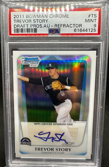 2011 Bowman Chrome Trevor Story Refractor Auto #/500 1st Bowman Colorado Rockies