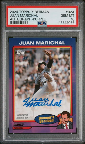 2024 Topps X Chris Berman: Boomer's Baseball Autograph-Purple Juan Marichal #32A /25 PSA 10