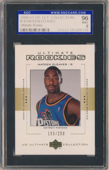 2000-01 UD ULTIMATE COLLECTION MATEEN CLEAVES RC /250 SGC 9