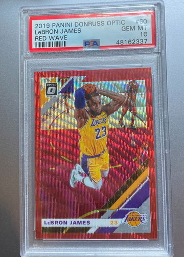Lebron James 2019 Optic Red Wave PSA 10
