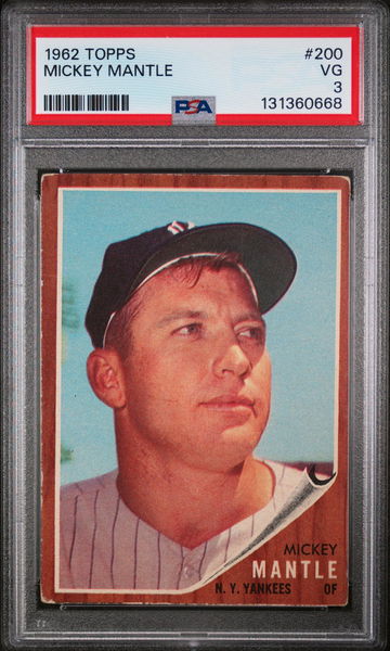 1962 Topps Mickey Mantle #200 PSA 3
