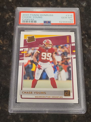 2020 Chase Young Donruss Rated Rookie Canvas Insert PSA 10 RC #316