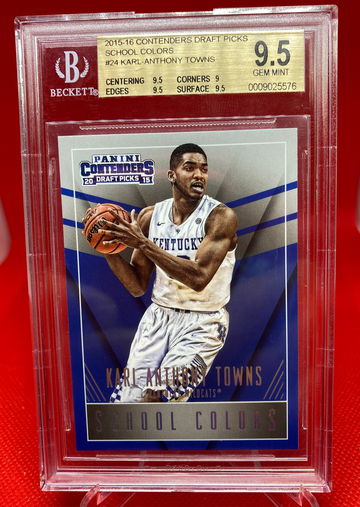 2015-16 Contenders Draft Picks School Colors #24 Karl-Anthony Towns BGS 9.5