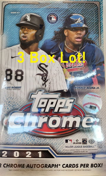 3 Box Lot 2021 Topps Chrome Baseball Hobby Box Factory Sealed 24 Packs 2 Auto's Per  💥💥💥
