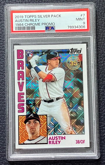 2019 Topps Silver Pack Austin Riley 1984 Chrome Promo PSA 9